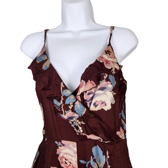 Show Me Your MuMu Jumpsuit SZ Small Cropped Floral Ruffle Jumpsuit - Picture 2 of 9